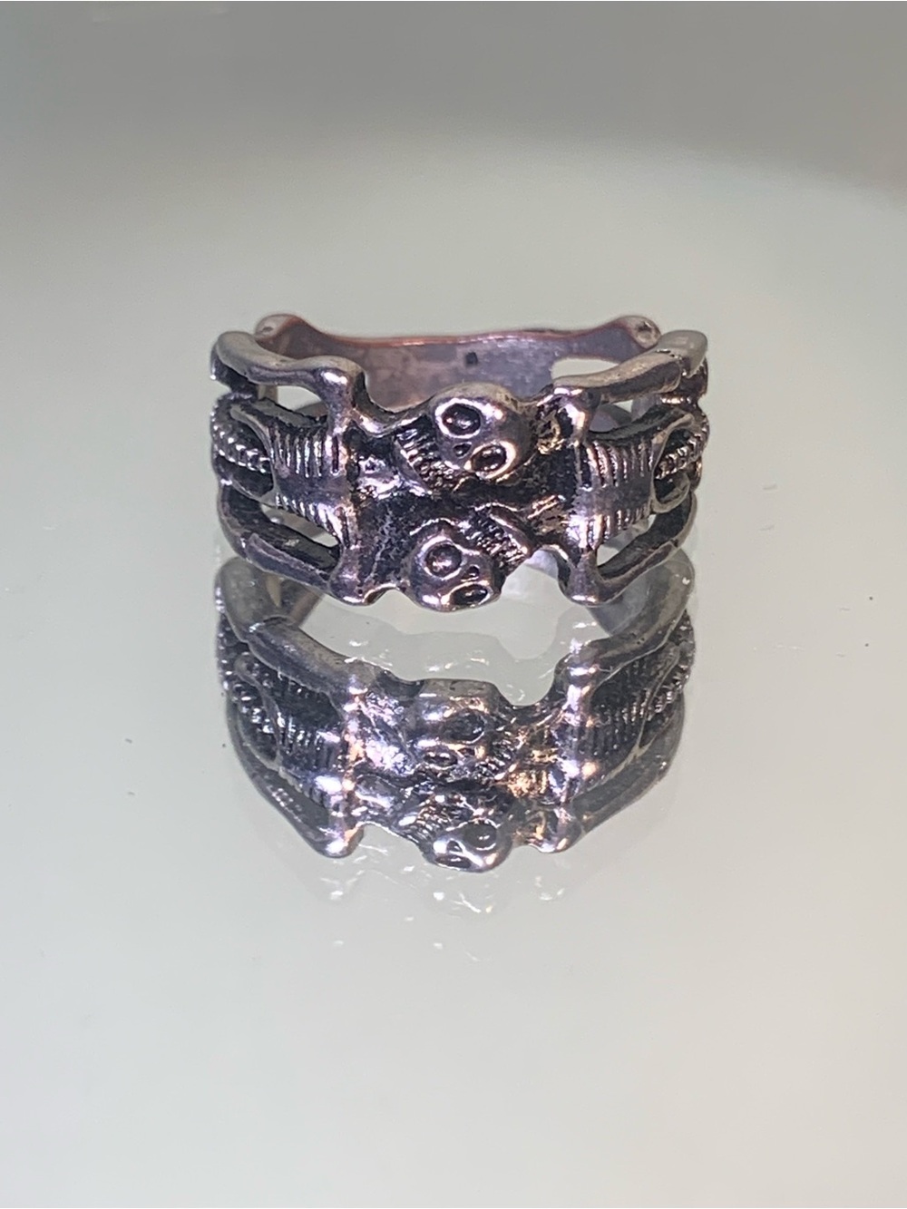 Silver Skeleton Band Ring - Gothic Skulls